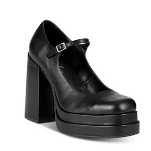 Wild Pair Women's Platform Block Heeled Mary Janes Size 8.5 Black NWT